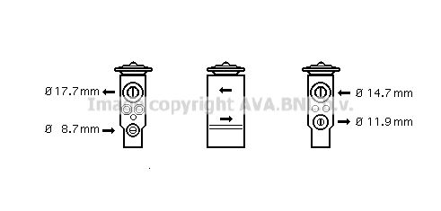 AVA QUALITY COOLING Paisuntaventtiili, ilmastointilaite PE1349